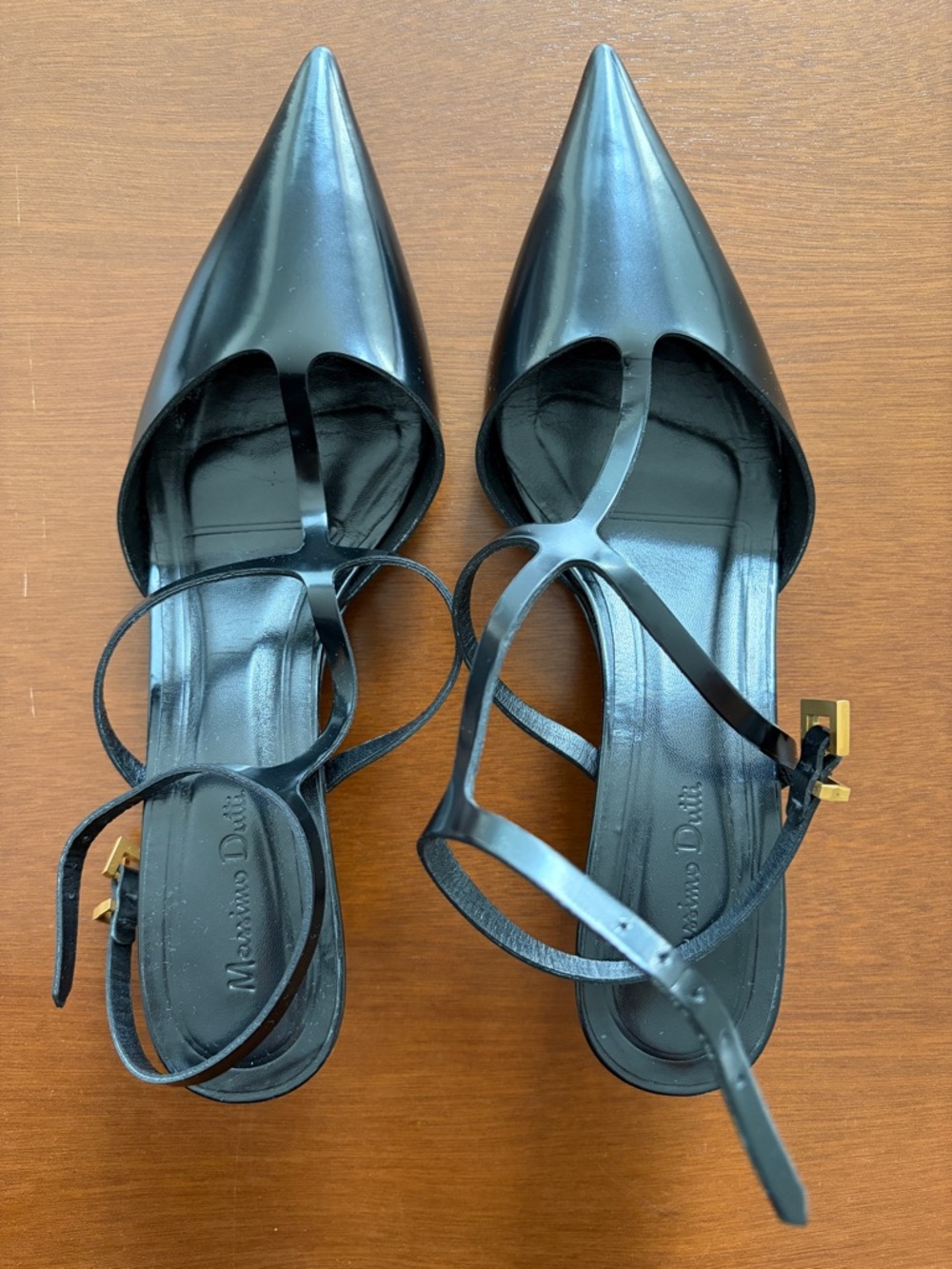 Massimo Dutti for Zara black kitten heel slingback